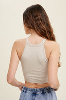 Champagne Seamless Ribbed High Neck Bralette