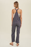 Charcoal Twill Overall Jumpsuit with Pockets