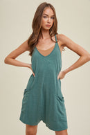 Slub Romper with Pockets