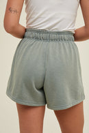 Washed French Terry Sweat Shorts - Pistachio