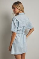 Collared Denim Mini Dress