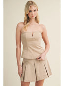 Sculpted V-Wire Strapless Corset Top