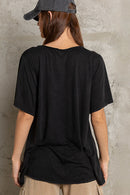 V-Neck Tee-Black