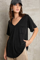 V-Neck Tee-Black
