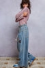 Wide-Leg  Relaxed Boho Floral Embroidered Pants