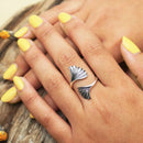 Sterling Silver Adjustable Ginkgo Leaf Ring