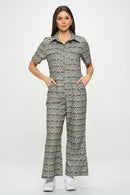 Bee Mushroom Print Jumpsuit