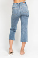 Judy Blue High Waist with Destroy Crop Wide Leg