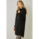 Quilted Puffer Long Hoodie Vest