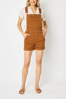 Judy Blue High Waisted Garment Dyed Destroy Cuffed Overall Shorts