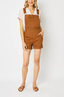 Judy Blue High Waisted Garment Dyed Destroy Cuffed Overall Shorts