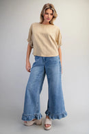 Solid Dolman Sleeve Blouse