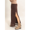 Velvet Lace Maxi Skirt- Chocolate