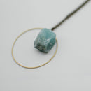 Rough Cut Semi-Precious Stone and Brass Necklace