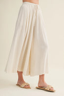 Cascading Volume Drawstring Waist Pants