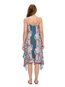Beach Style Floral Slip Dress- Aqua