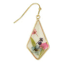 Bright Blooms Dried Flower Gold Diamond Earrings