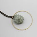 Rough Cut Semi-Precious Stone and Brass Necklace