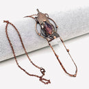 Vintage Sword-Shaped Stone Crystal Pendant Necklace