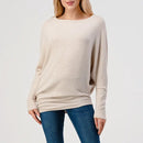 Long Dolman Sleeve Asymmetric Top