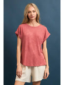 Hacci Slub Cuffed Sleeve Tee