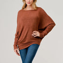Long Dolman Sleeve Asymmetric Top