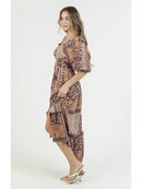 Twist Front Ls Maxi Dress with Front Slit
