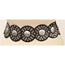 Leather Large Disc Belt Silver/ Black
