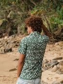 Men's Short Sleeve Button Down- Organic Cotton- Pescado