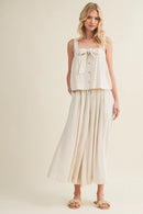 Cascading Volume Drawstring Waist Pants