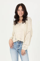 Beachy Light Weight V Neck Crop Pullover Sweater