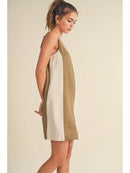 Color Block Linen Mini Dress