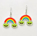 Cottagecore Frog with Rainbow Earrings