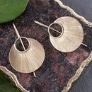 Brass Etched Petal Earring