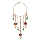 Enchanted Forest Mushroom Gold Hoop Earrings