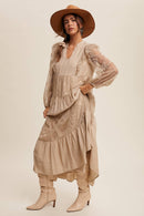 Tiered Lace Maxi Boho Dress