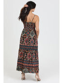 V Neck Twist Front Cut Out Maxi Dress-Black