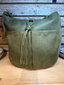 Olive Leather Traveling Tote