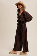 Eyelet Lace Wide Leg Jumpsuit