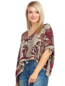 Mushroom Scarf Top- Red