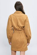 Long Sleeve Stitch Pocket Twill Utility Dress