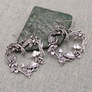 Natural Love Silver Mushroom Heart Earrings