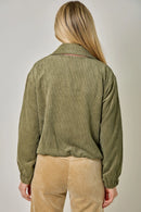 Corduroy Double Collared Pullover Jacket