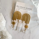 Quartz Crystal Arch Earrings