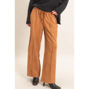 Suede Elastic Waistband Trousers