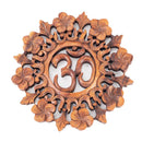 Om & Flower Wooden Plaque