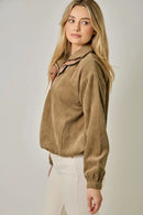Corduroy Double Collared Pullover Jacket