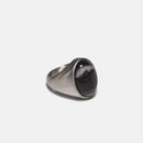 Large Black and White Jasper Ring