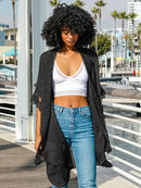 Popular Scallop Lace Trim Kimono