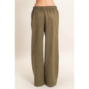 Suede Elastic Waistband Trousers